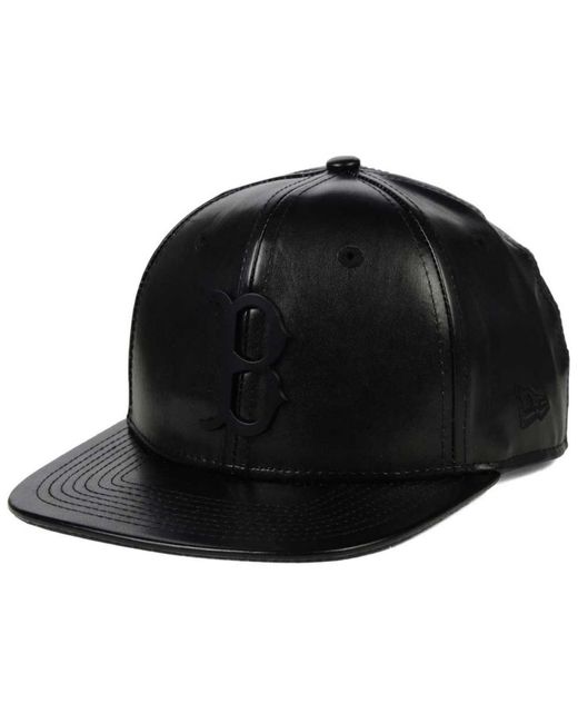 leather red sox hat