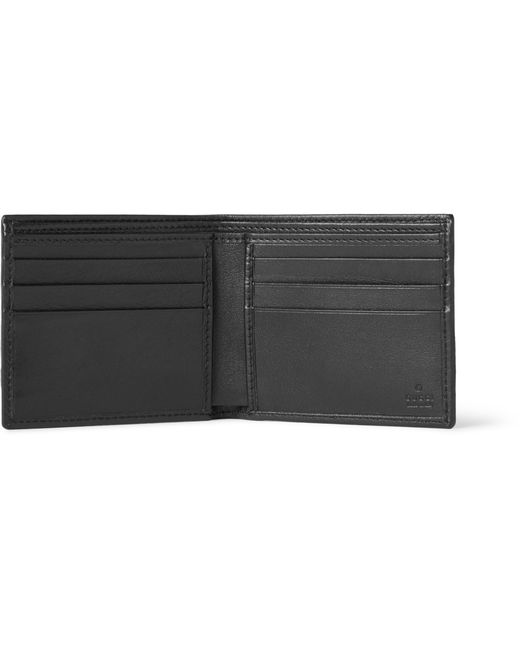Gucci Black Embossed Leather Billfold Wallet for men
