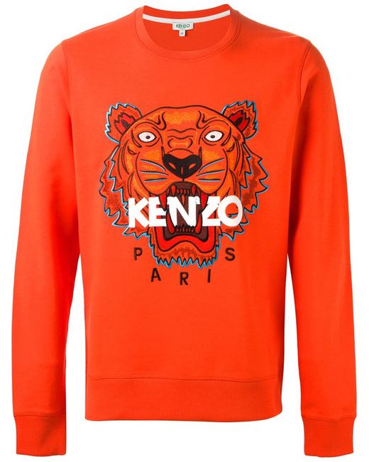 KENZO Orange 'tiger' Sweatshirt for men
