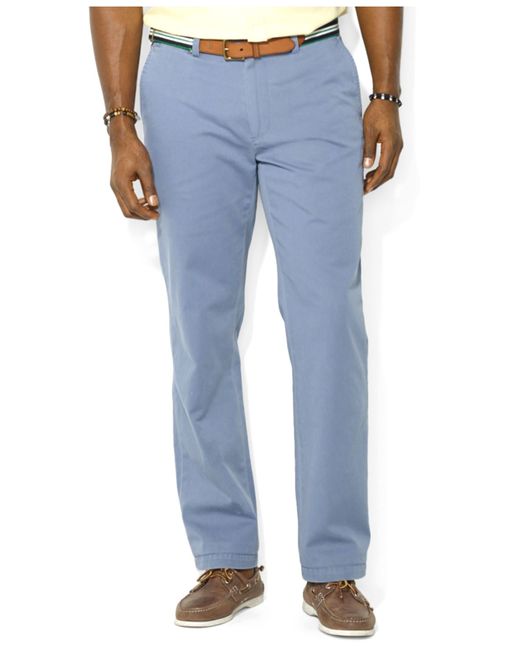 Polo Ralph Lauren Blue Suffield Classic-Fit Flat-Front Chino Pants for men