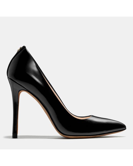 COACH Leather Harlee Heel in Black | Lyst