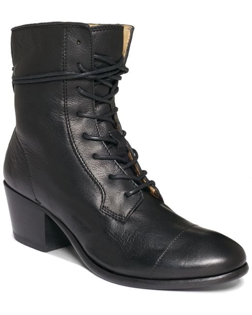 Frye Black Women's Courtney Lace Up Booties