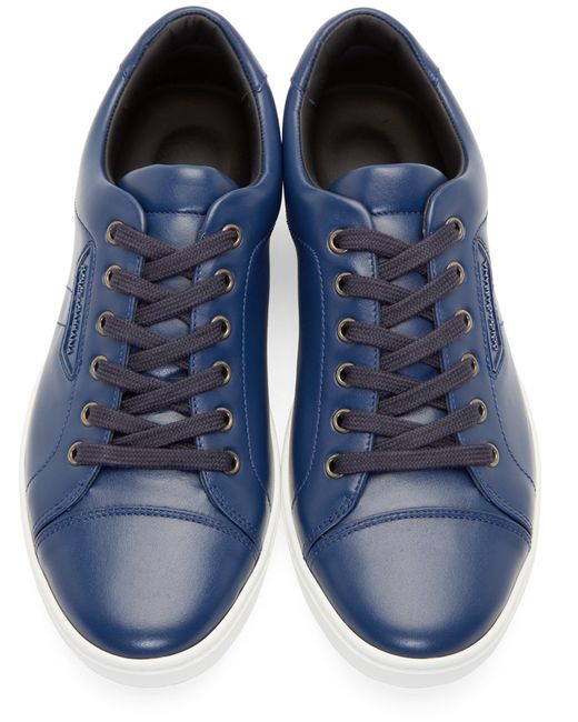 gør ikke alias sne Dolce & Gabbana Blue Leather London Sneakers for Men | Lyst