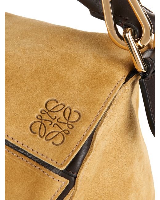 Loewe Puzzle Small Suede Bag in Brown Lyst