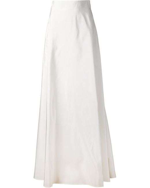 Rosie Assoulin White Long A-Line Skirt