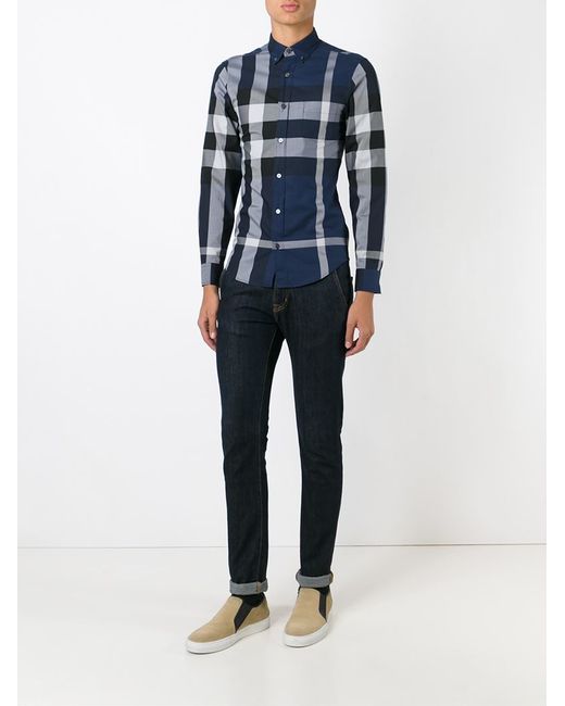 Burberry Brit 'fred' Shirt in Blue for Men | Lyst