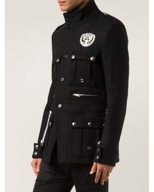 DIESEL Military Coat in Black for Men Lyst UK
