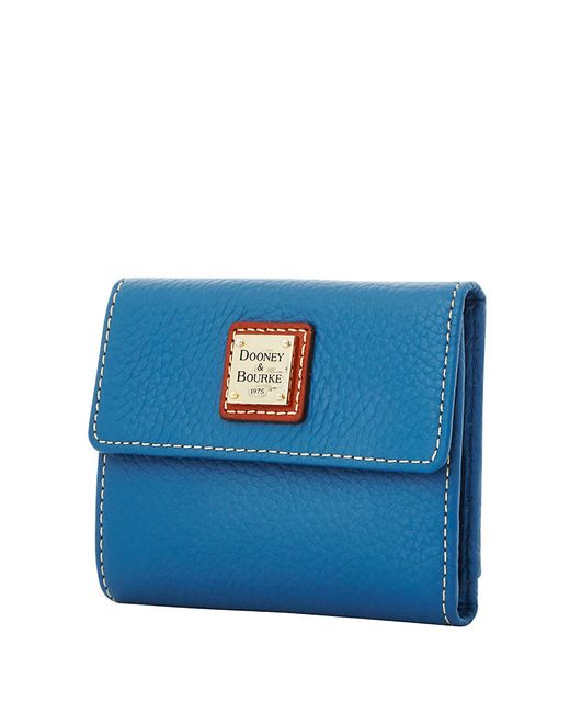 Dooney & bourke Small Leather Card Wallet in Blue | Lyst