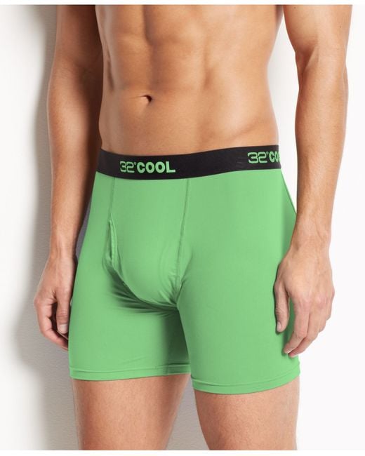 Weatherproof 32 Degrees Cool By Men's Athletic Performance Boxer Briefs in  Green for Men