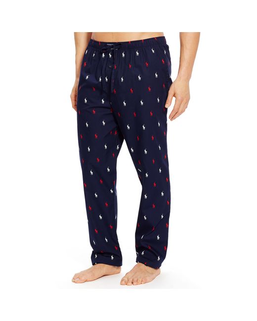 Polo ralph lauren Allover Pony Sleep Pant in Blue for Men (navy/red and white pp) | Lyst