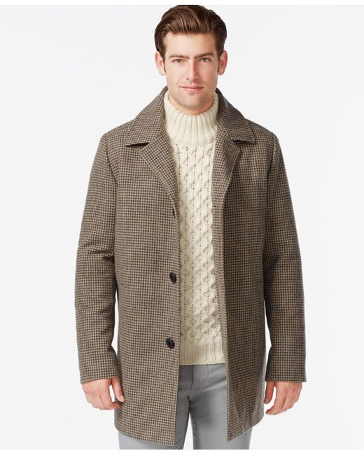 Kenneth cole Wool-blend Tweed Walker Coat in Beige for Men (Camel) | Lyst