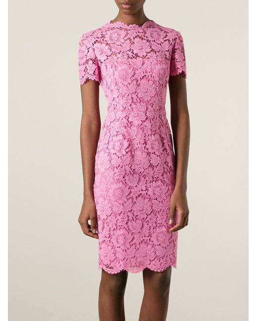 Valentino Lace Dress in Pink
