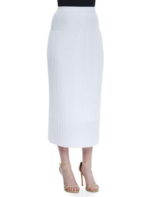 Misook Long Pleated Skirt in White - Save 30% | Lyst
