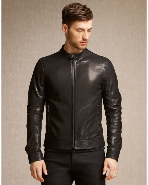 Belstaff Gransden Jacket In Black Polished Lambskin Leather for men