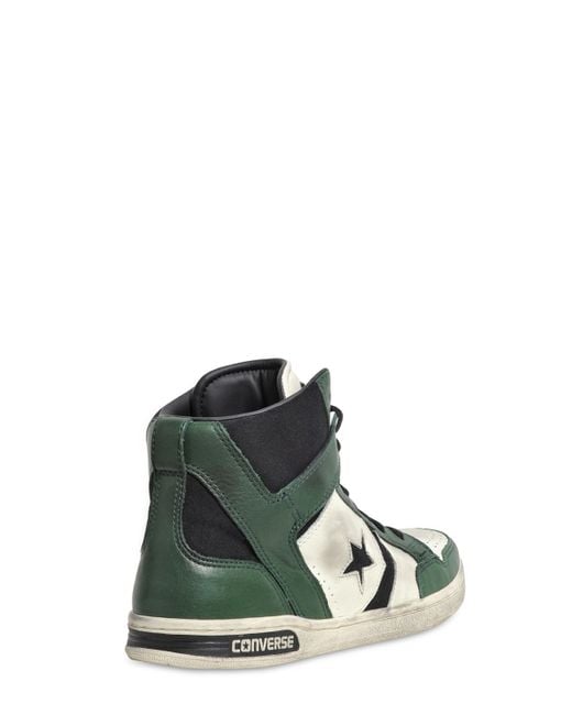 Converse Green Weapon Leather High Top Sneakers for men
