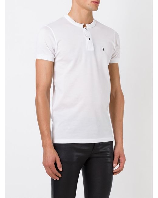 Saint Laurent Collarless Polo Shirt in 