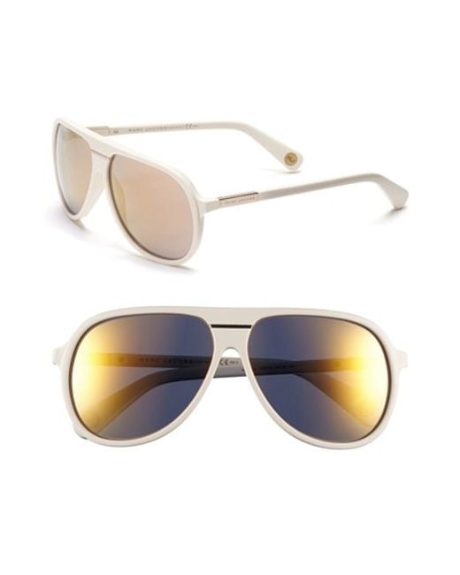 Marc jacobs 60mm Aviator Sunglasses in Beige (IVORY)