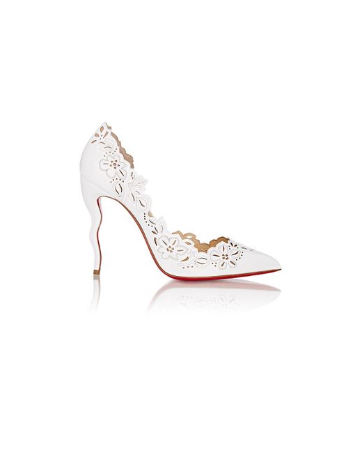 Christian louboutin Beloved Floral Cut-Out Leather Half D\u0026#39;Orsay ...