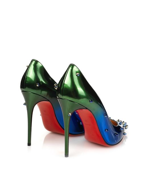 Christian louboutin Degraspike Embellished Ombr Leather Pumps in ...