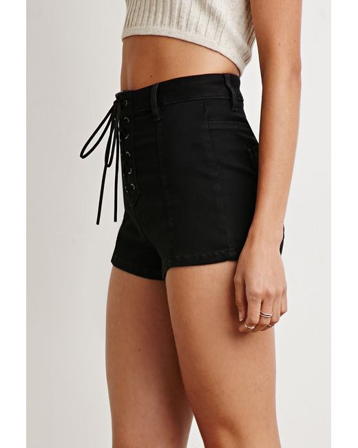Forever 21 High-waisted Lace-up Shorts 