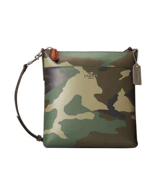 COACH Camo Leather North/South Swingpack in Green