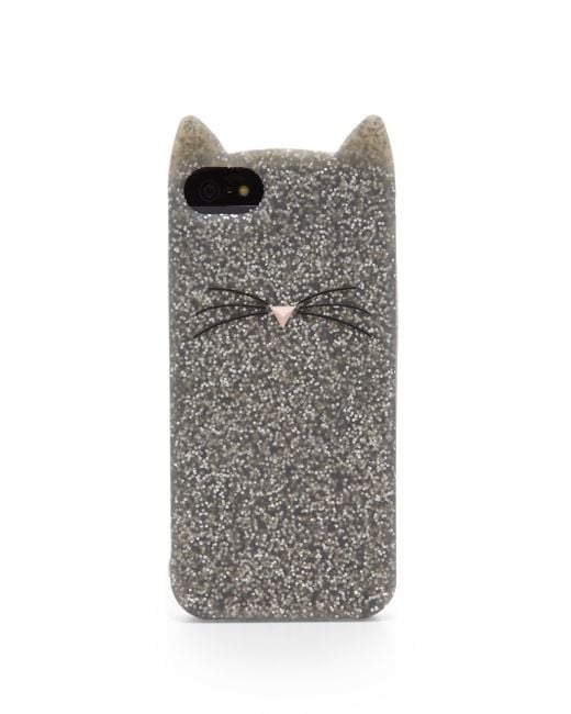 Glitter Black Cat Silicone Earbud Case Cover - Compatible With