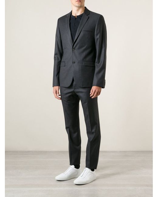Calvin Klein Gray Pinstripe Suit for men