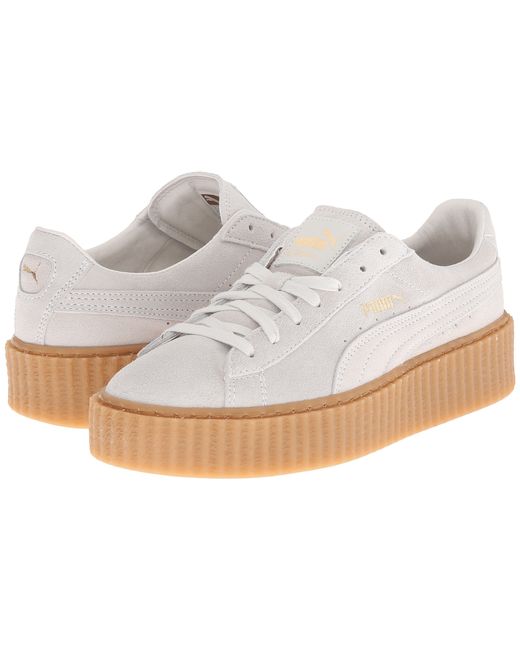 PUMA Rihanna X Suede Creepers in White | Lyst