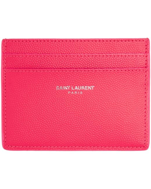 Saint laurent Pink Neon Card Holder in Pink Lyst