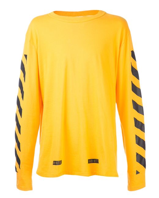 Off-White c/o Virgil Abloh Yellow Long Sleeve T-Shirt for men