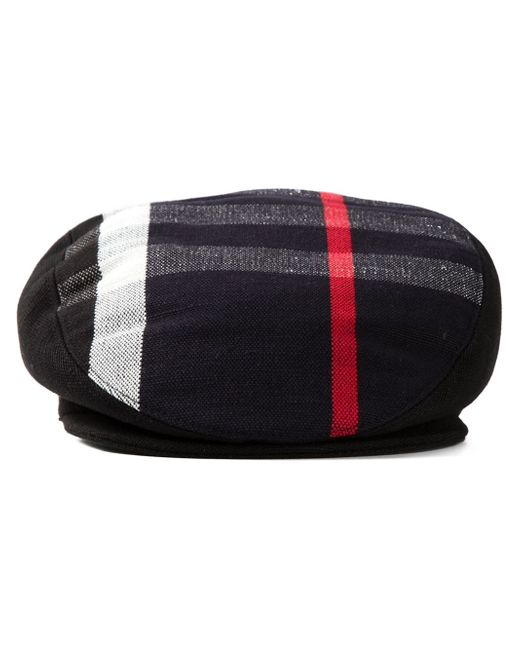 Burberry Black Check Flat Cap for men