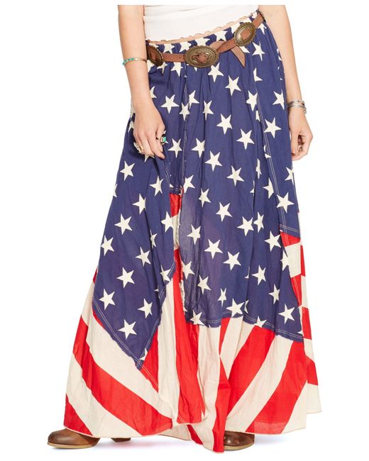 Denim & Supply Ralph Lauren Multicolor Stars And Stripes Maxi Skirt