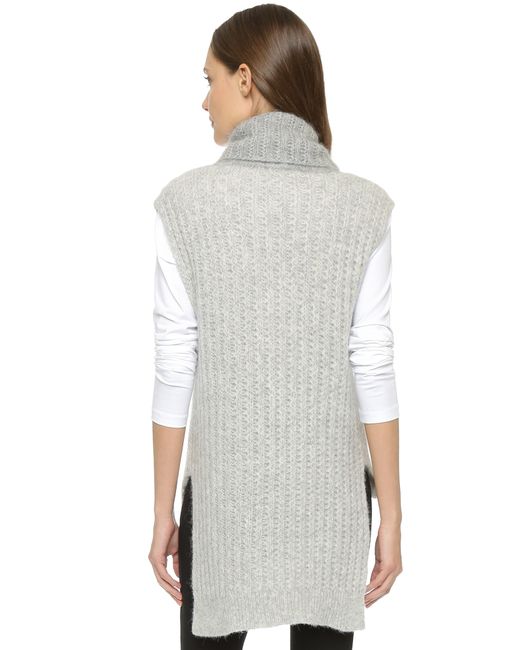 3.1 Phillip Lim Turtleneck Sweater Vest in Grey | Lyst Canada