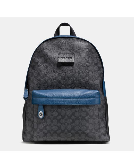 COACH Black Campus Backpack In Signature Coated Canvas for men