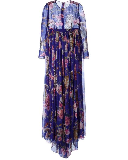 Dolce & Gabbana Purple Floral Animal Print Dress