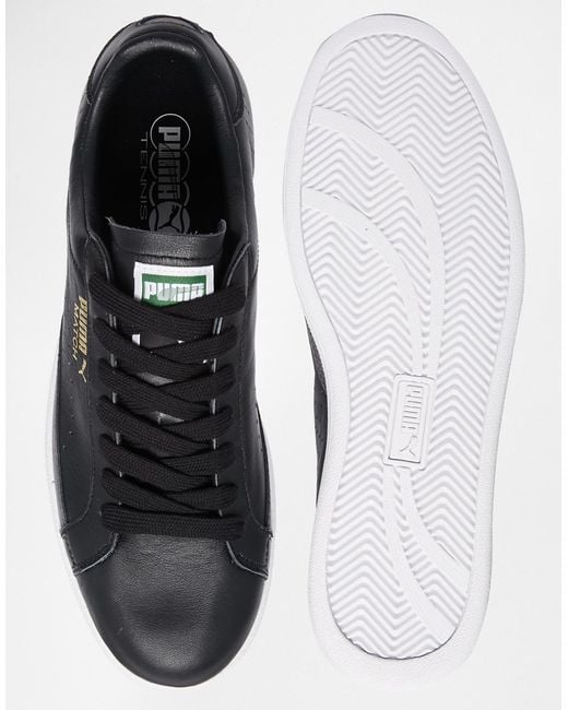PUMA Match 74 Leather Sneakers in Black for Men | Lyst