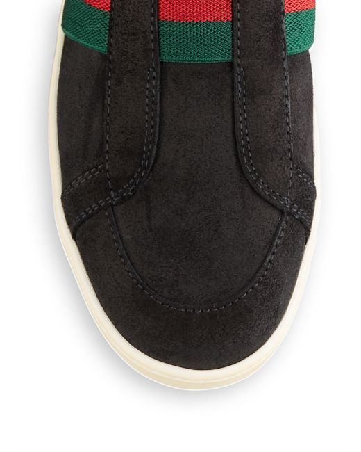 Gucci Laceless Suede Leather Sneakers in Black for Men Lyst