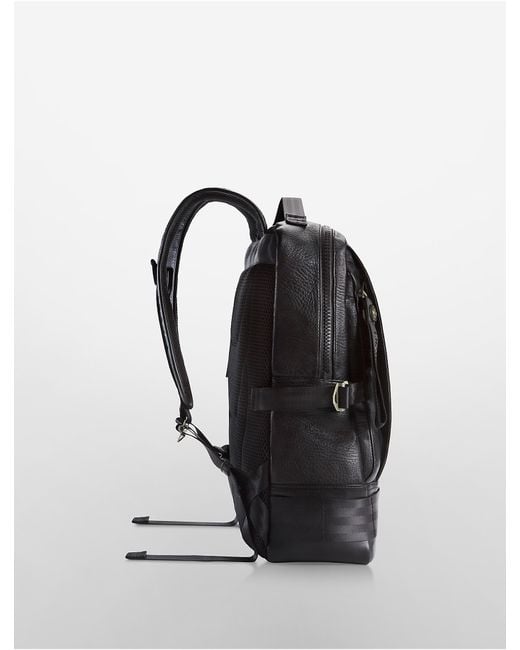 Calvin Klein Jeans Leather Backpack in Black Lyst