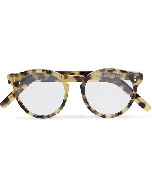 Cutler & Gross Yellow Round-frame Tortoiseshell Acetate Optical Glasses for men