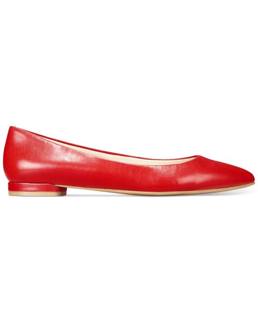 open toe red flats