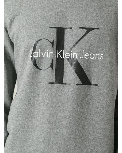Calvin Klein Crew Neck Sweatshirt in Gray for Men | Lyst