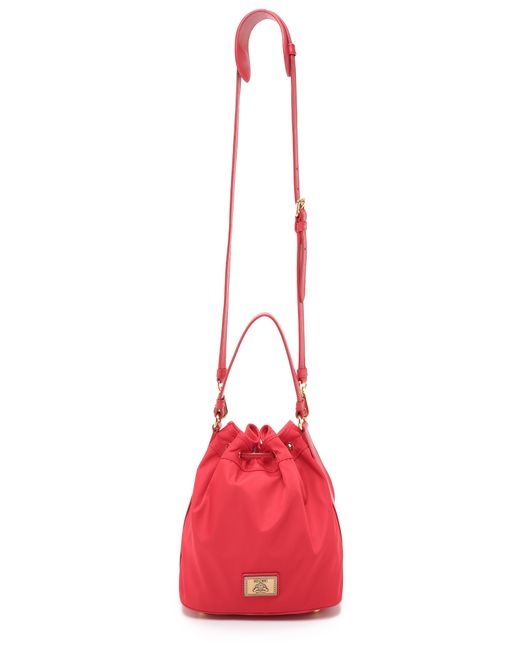 Moschino Nylon Bucket Bag - Red