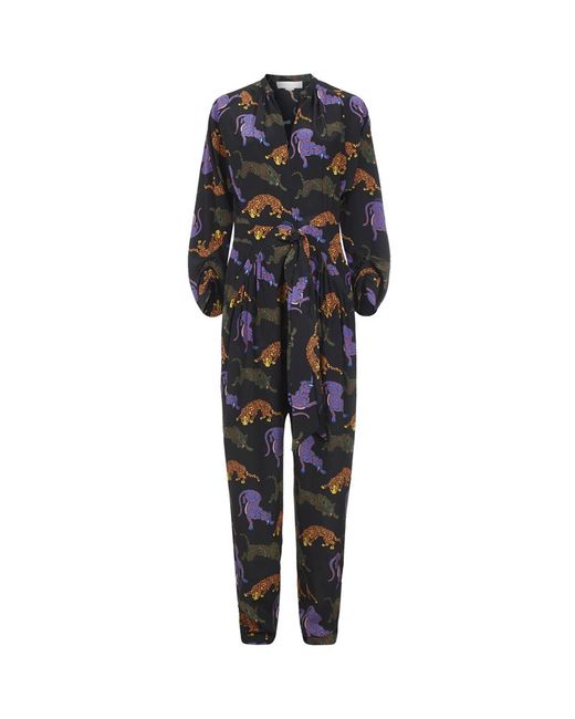 Stella McCartney Multicolor Monia Wild Cats-print Silk Jumpsuit