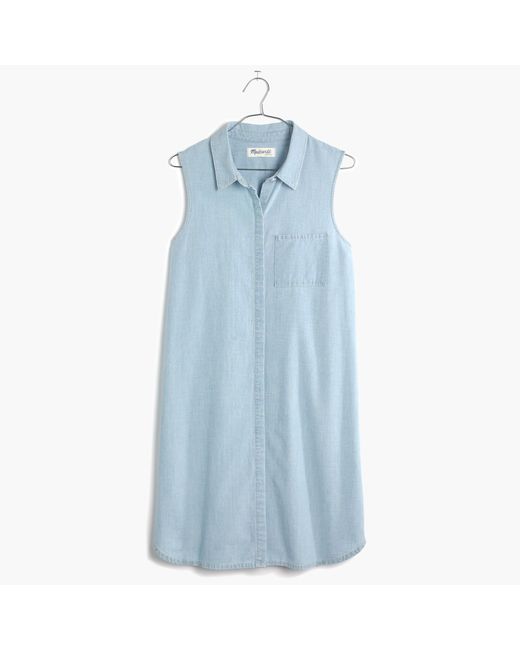Madewell Blue Chambray Sleeveless Shirtdress