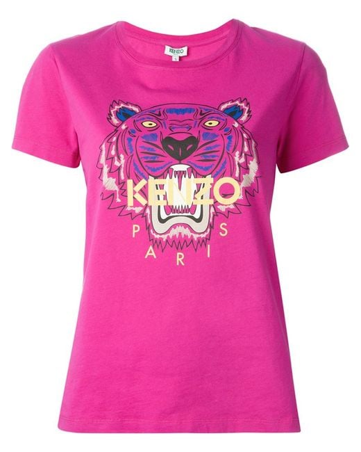 KENZO tiger T shirt in Pink Lyst