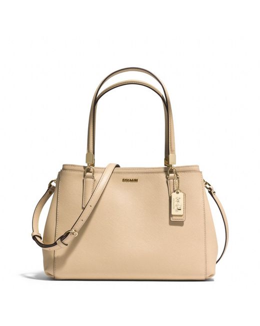 COACH Brown Madison Small Christie Carryall In Saffiano Leather