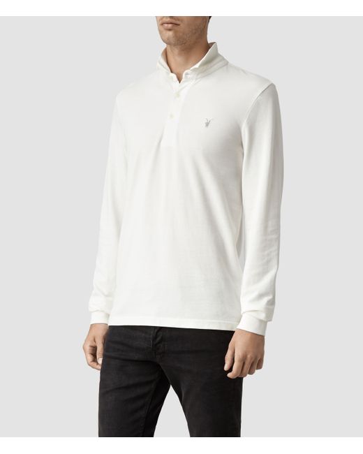 all saints black long sleeve polo