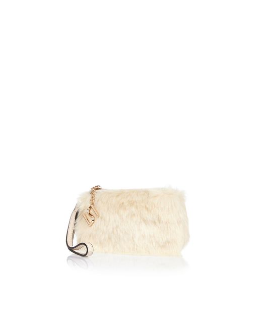 River Island Natural Cream Faux Fur Purse