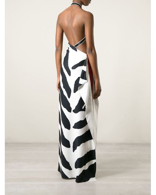 slim fit dress slacks Zebra Print Halterneck Anna Midi Dress main image 1