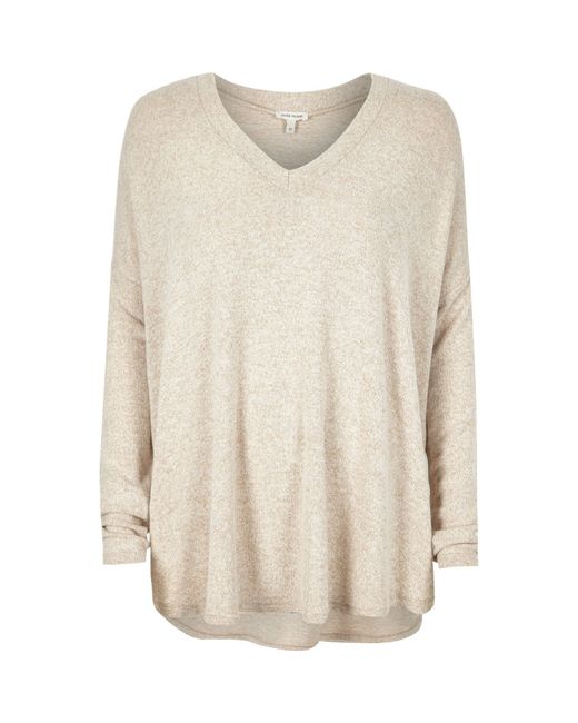 Beige Brushed Knitted Swing Jumper 